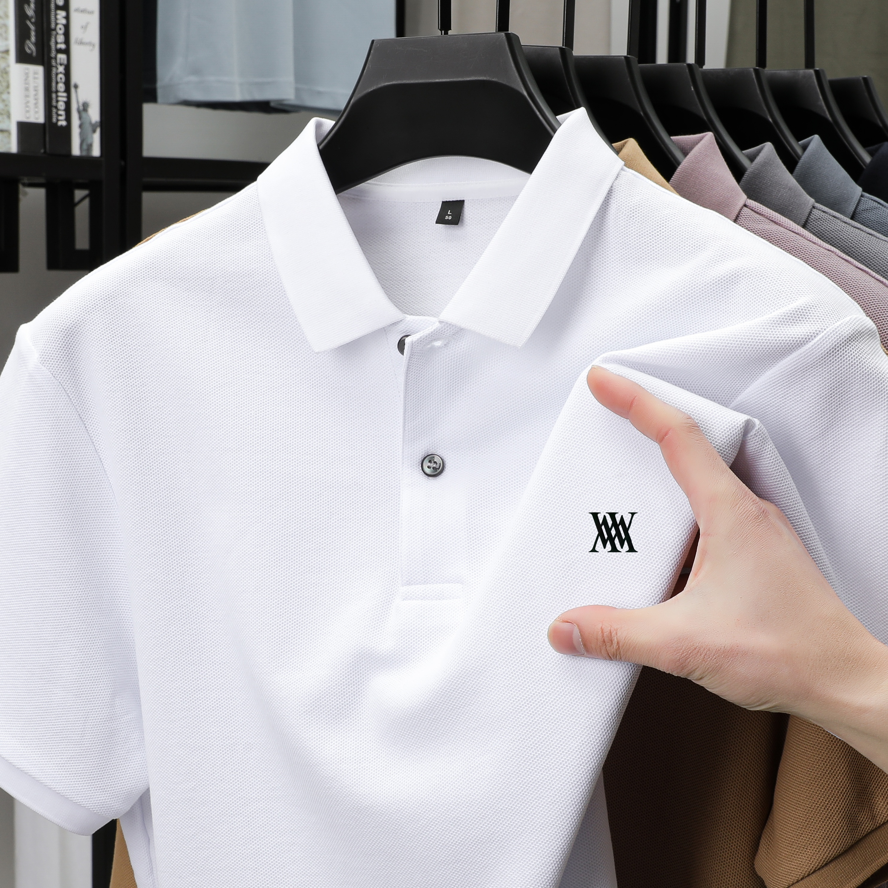 Polo Shirt Pique - Men Classic Solid Crew Neck Polo
