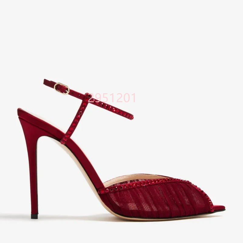 Casual Sandal Leather - Peep Toe Mesh Pumps Buckles Straps