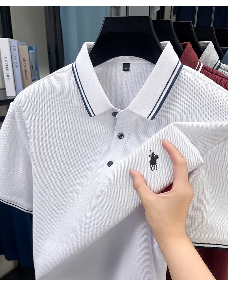 Summer Striped Collar Polo Shi - Polo Shirt Pique recensione e prezzo