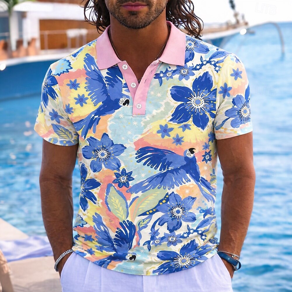 Men's Animal Hawaiian 3D Print - Polo Shirt Pique recensione e prezzo