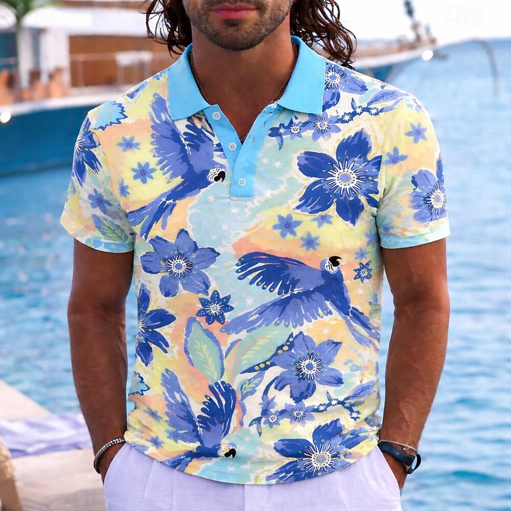 Men's Animal Hawaiian 3D Print - Polo Shirt Pique recensione e prezzo
