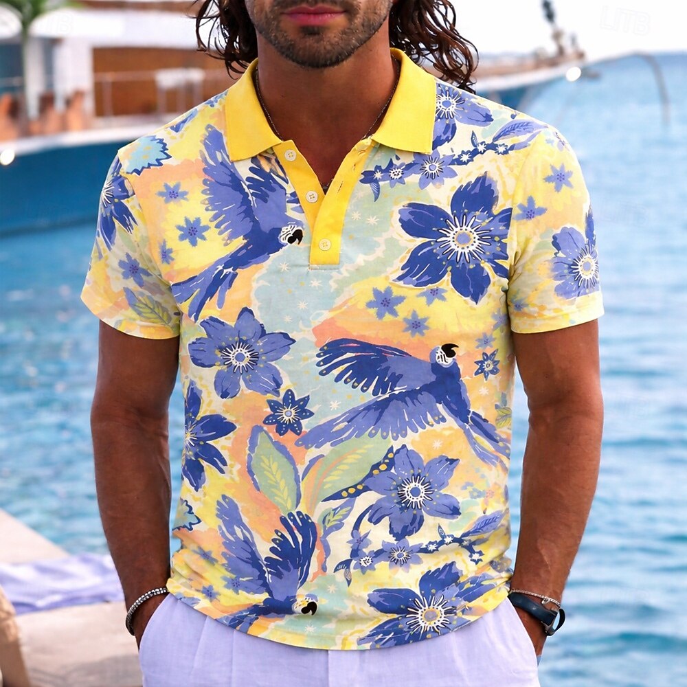 Men's Animal Hawaiian 3D Print - Polo Shirt Pique recensione e prezzo
