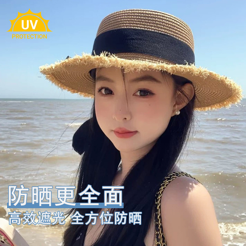 Women Straw Sun Hat Bowknot Su - Packable Hat Nylon recensione e prezzo
