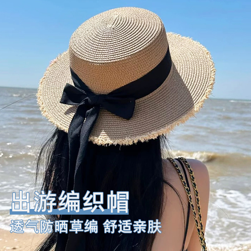 Women Straw Sun Hat Bowknot Su - Packable Hat Nylon recensione e prezzo