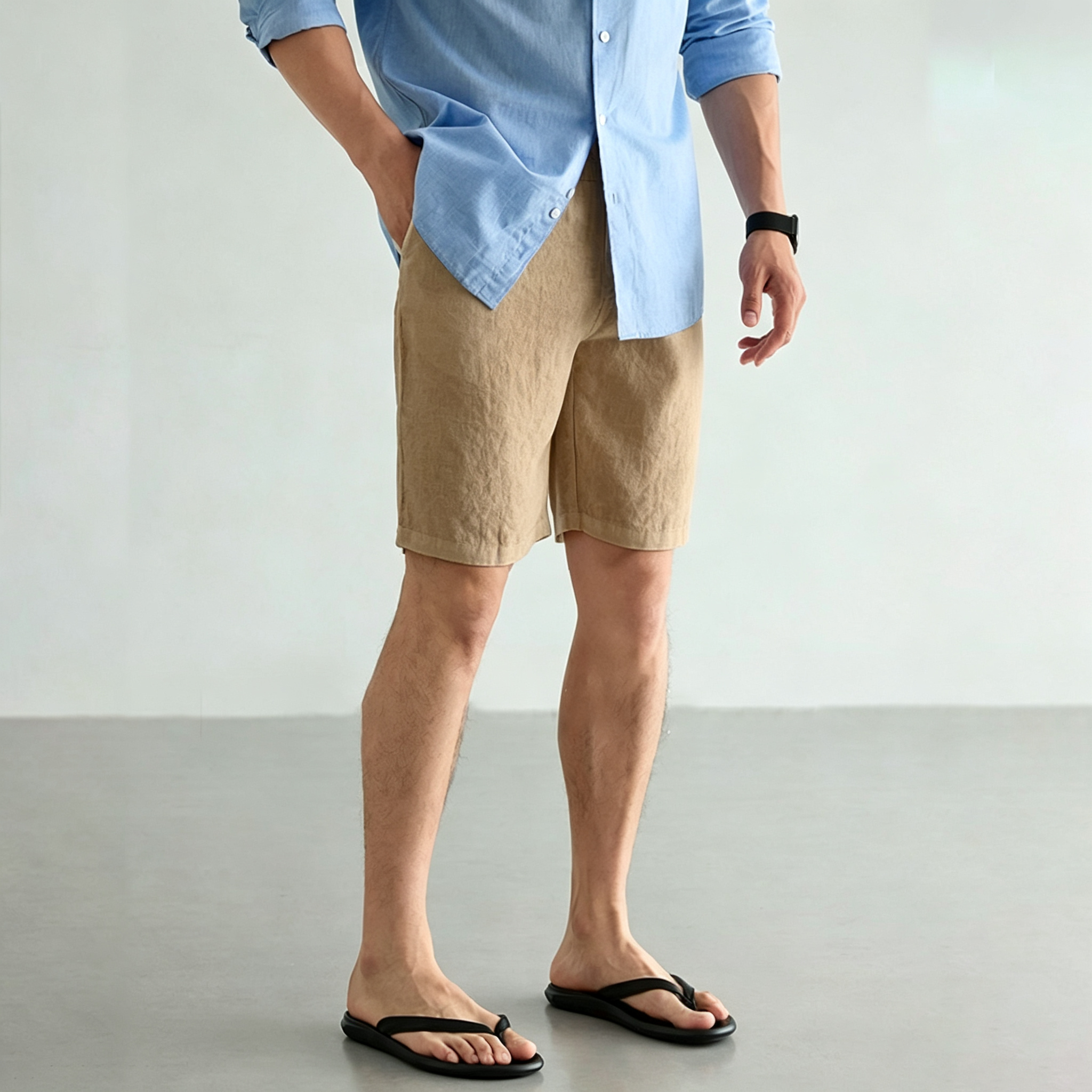 Men's Linen Cotton Shorts Summ - Short Linen Drawstring recensione e prezzo