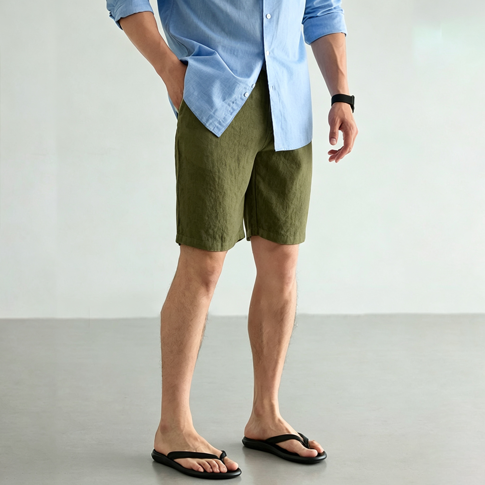 Men's Linen Cotton Shorts Summ - Short Linen Drawstring recensione e prezzo