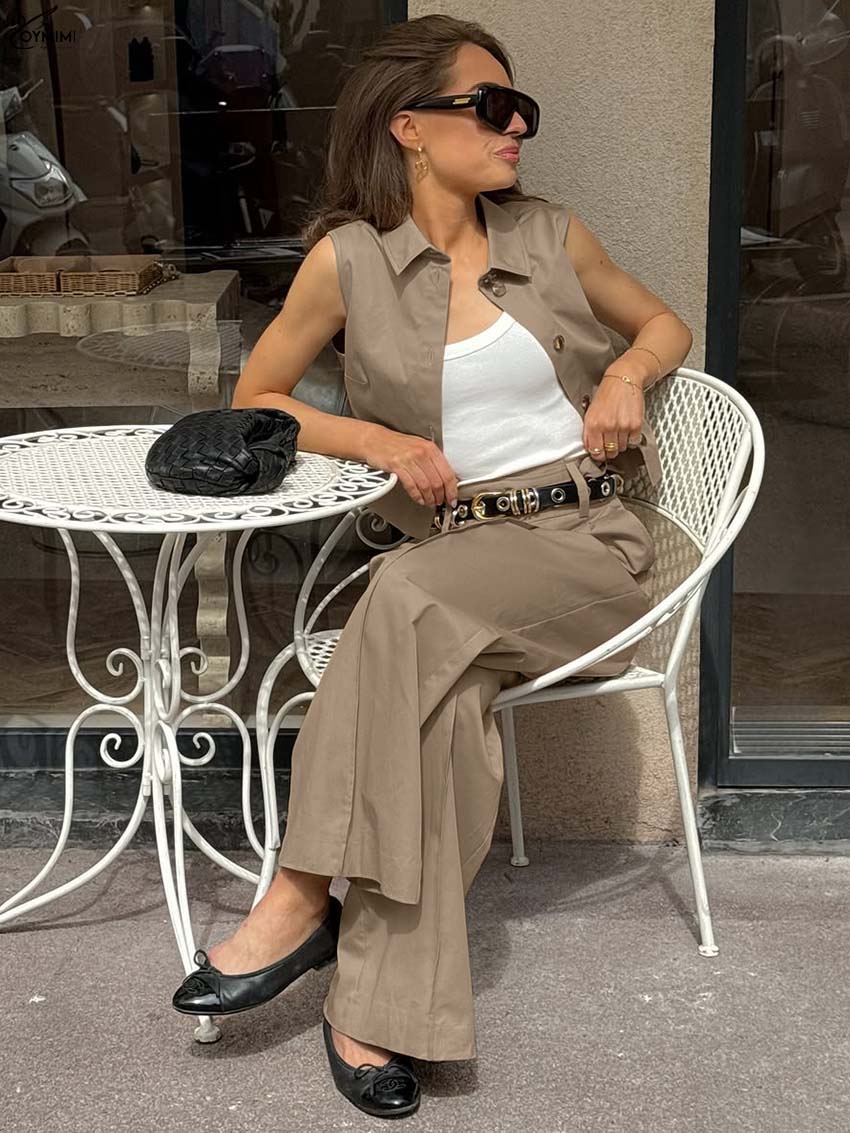 Oymimi Fashion Brown Cotton Wo - Shirt Camp Collar recensione e prezzo