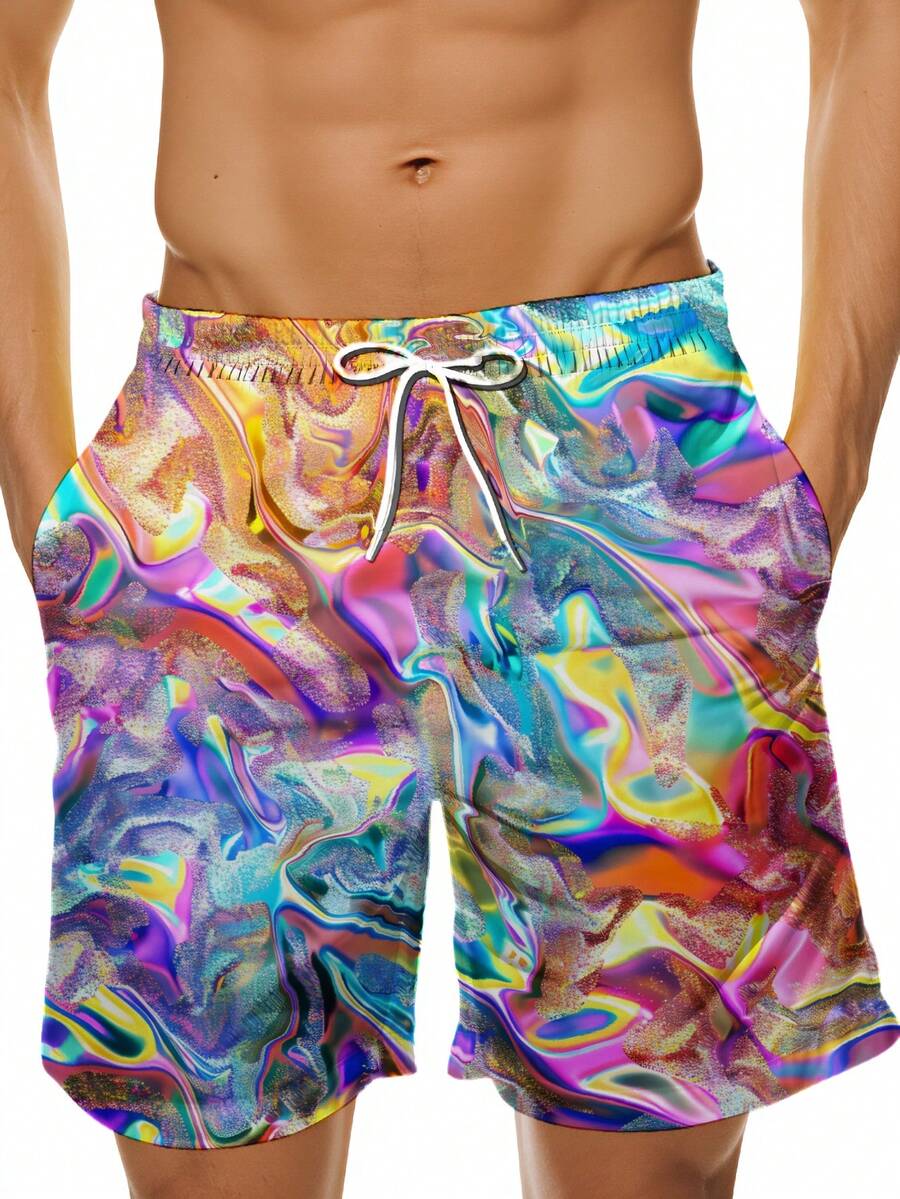 Mens Colorful Abstract Print Q - Swim Trunk Quick Dry recensione e prezzo