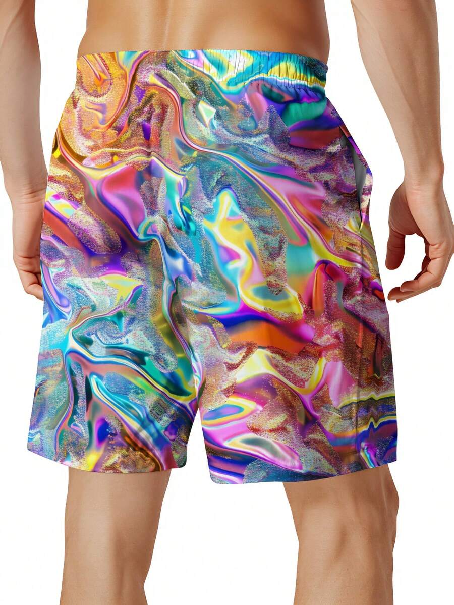 Mens Colorful Abstract Print Q - Swim Trunk Quick Dry recensione e prezzo
