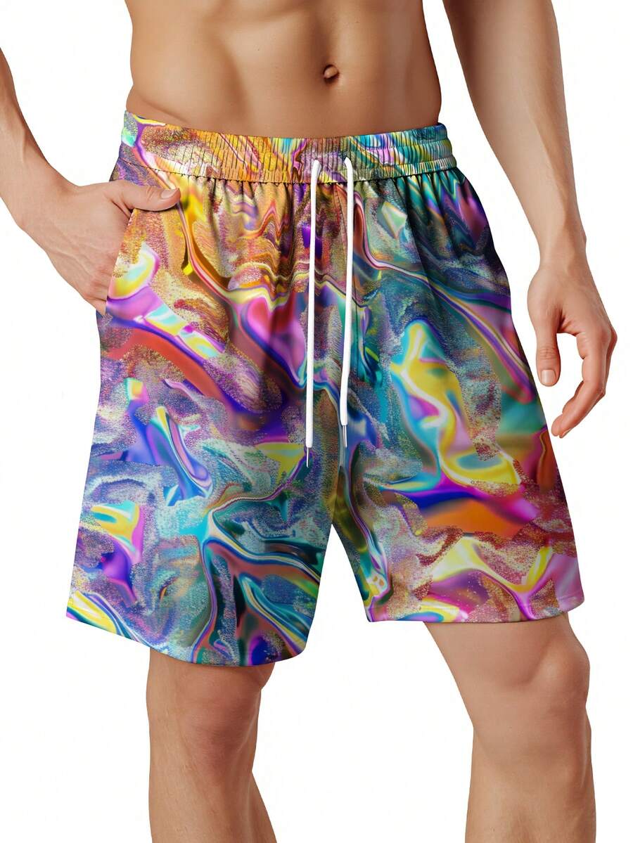 Mens Colorful Abstract Print Q - Swim Trunk Quick Dry recensione e prezzo