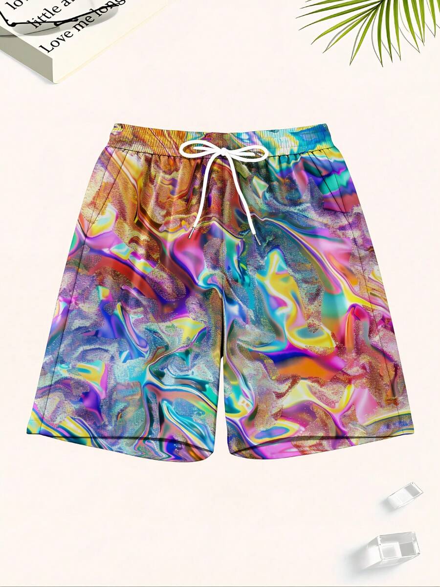 Mens Colorful Abstract Print Q - Swim Trunk Quick Dry recensione e prezzo