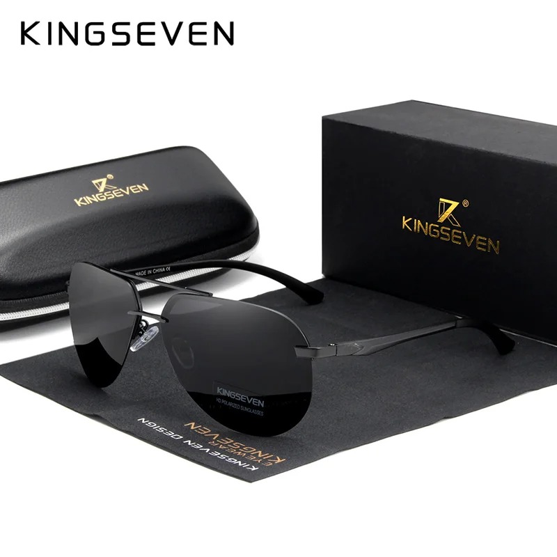 KINGSEVEN  Rimless Pilot Sungl - Sunglasses Aviator Polarized recensione e prezzo