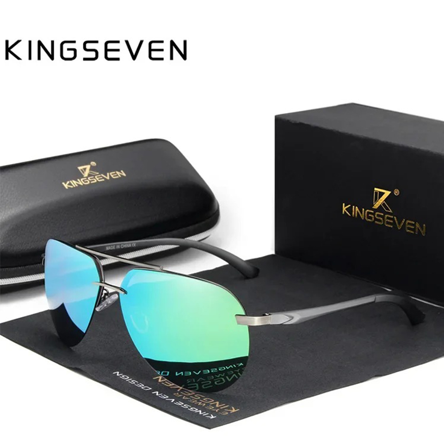 KINGSEVEN  Rimless Pilot Sungl - Sunglasses Aviator Polarized recensione e prezzo