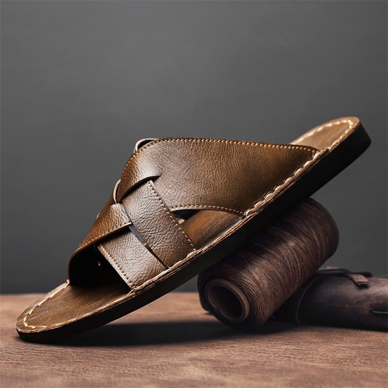Fashion Genuine Leather Men Sl - Flip Flop Leather Men recensione e prezzo