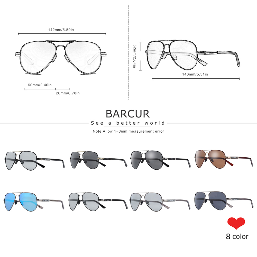 BARCUR Polarized Mens Sunglass - Sunglasses Aviator Polarized recensione e prezzo