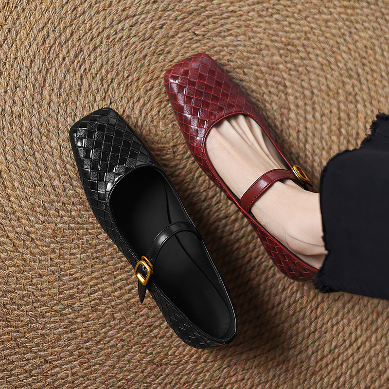 Woven Flat Bottom Mary Jane Wo - Casual Sandal Leather recensione e prezzo