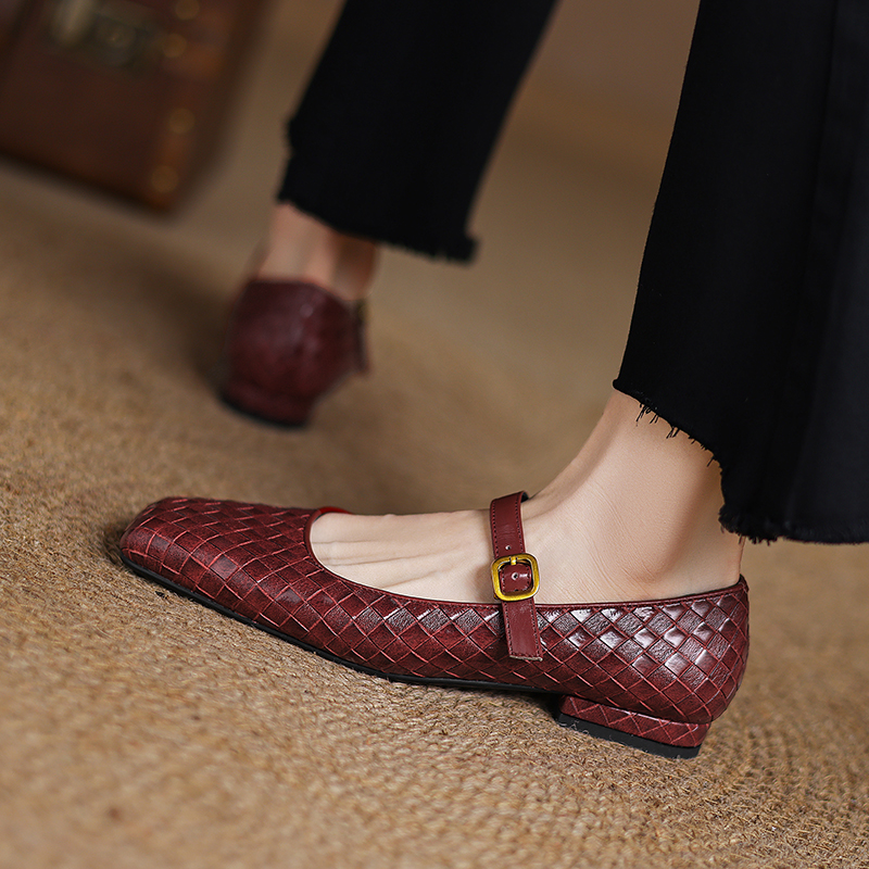Woven Flat Bottom Mary Jane Wo - Casual Sandal Leather recensione e prezzo