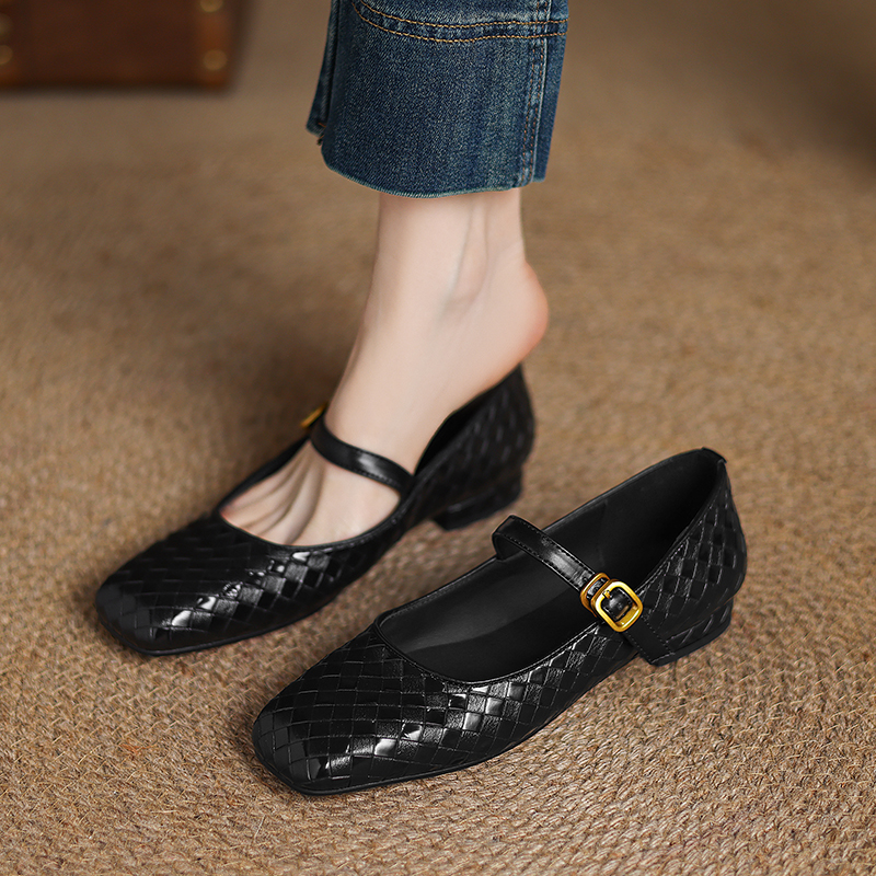 Woven Flat Bottom Mary Jane Wo - Casual Sandal Leather recensione e prezzo