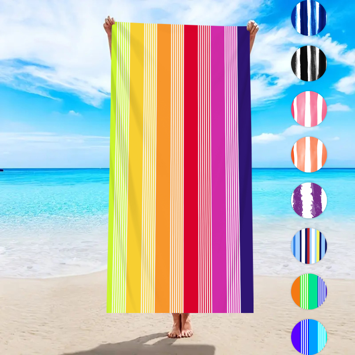 1pc fashionable colorful strip - Beach Towel Large recensione e prezzo