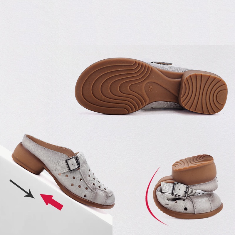 New Cow leather low heel sanda - Casual Sandal Leather recensione e prezzo