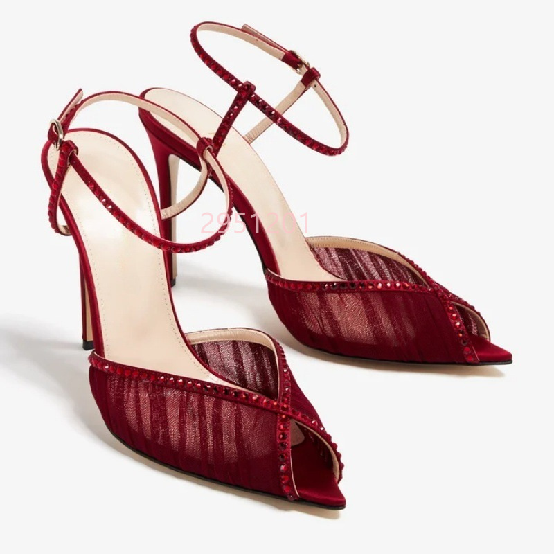 Peep Toe Mesh Pumps Buckles St - Casual Sandal Leather recensione e prezzo