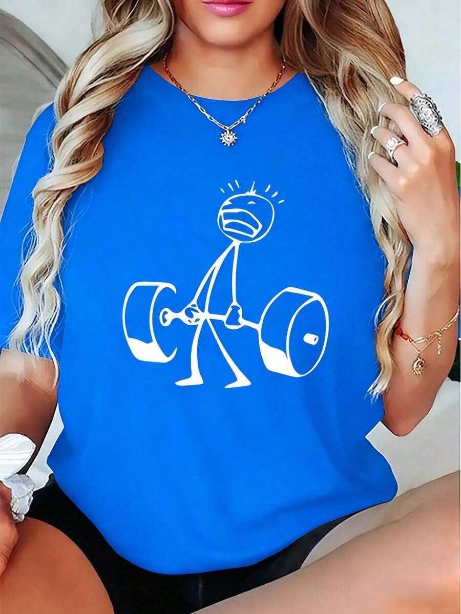 Oversized Funny Workout Graphi - Tee Graphic Print recensione e prezzo