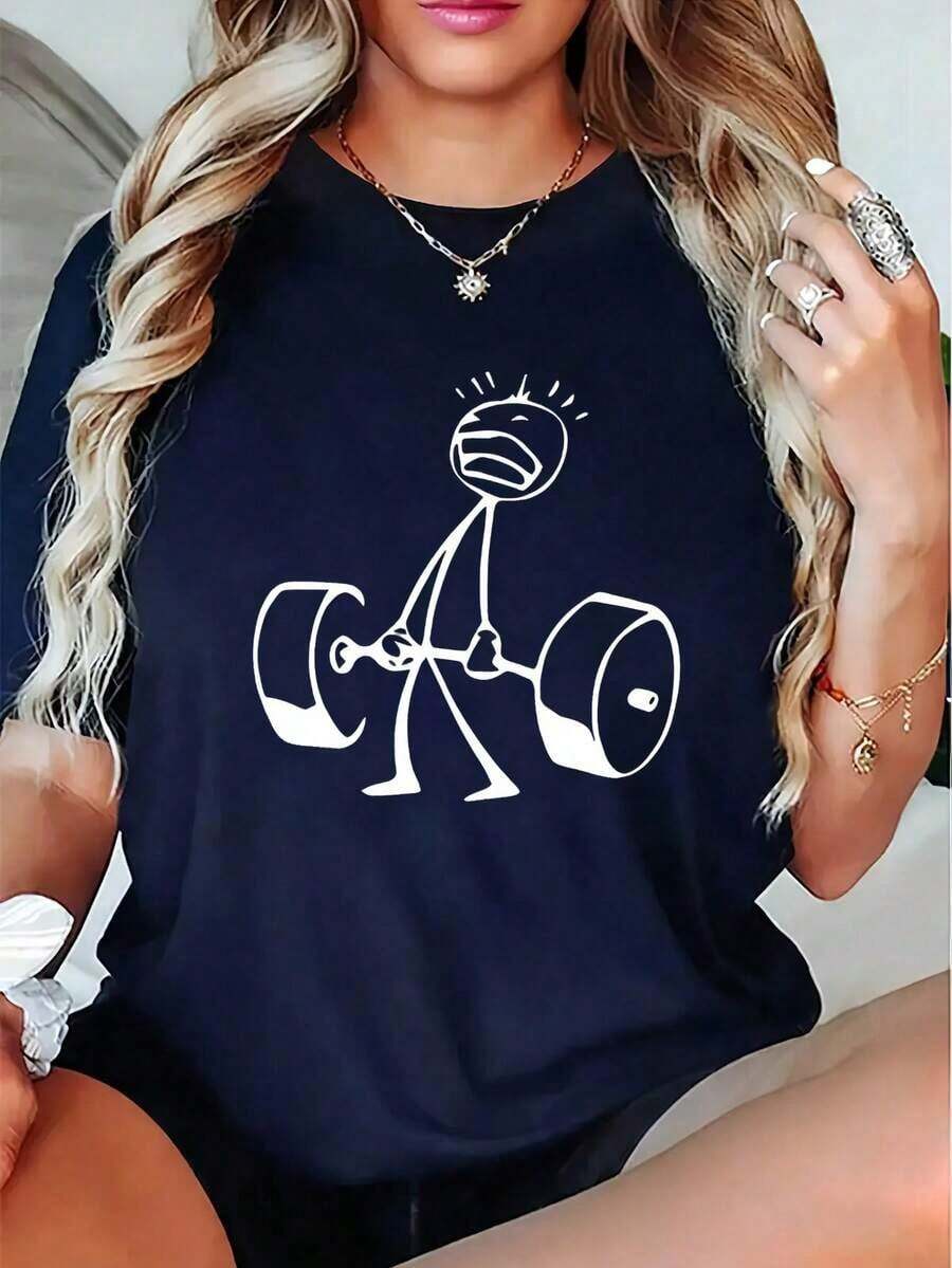 Oversized Funny Workout Graphi - Tee Graphic Print recensione e prezzo