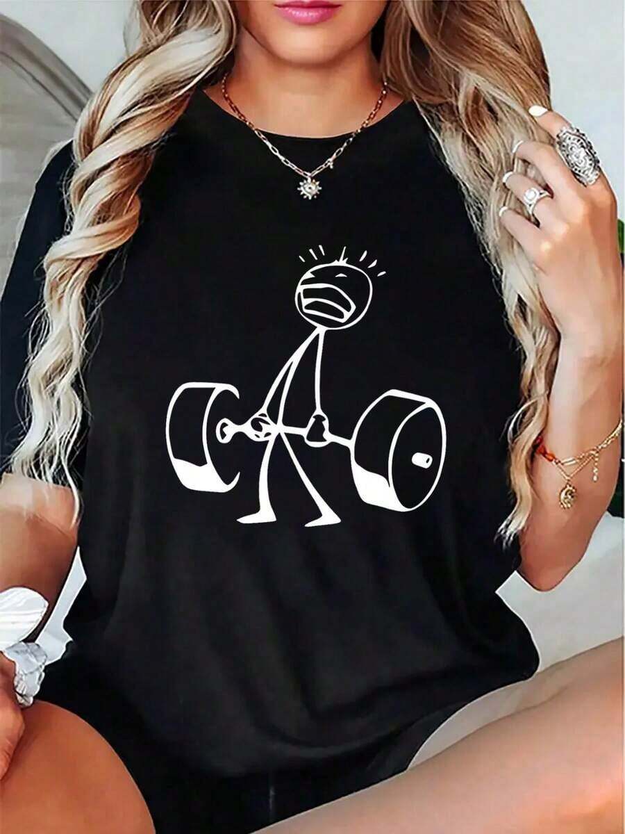 Oversized Funny Workout Graphi - Tee Graphic Print recensione e prezzo