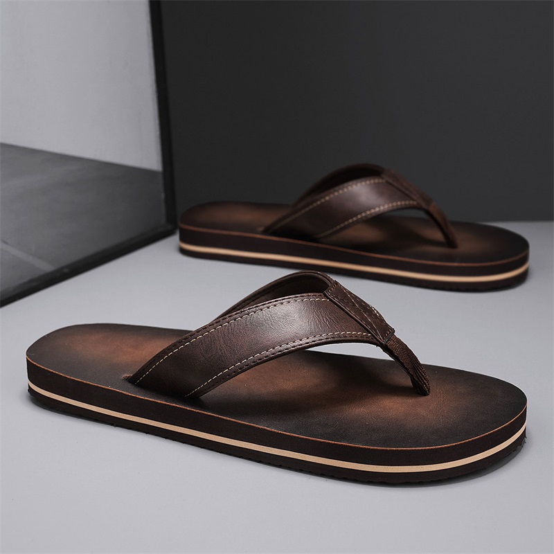 Men's Vintage Washed Faux Leat - Flip Flop Leather Men recensione e prezzo