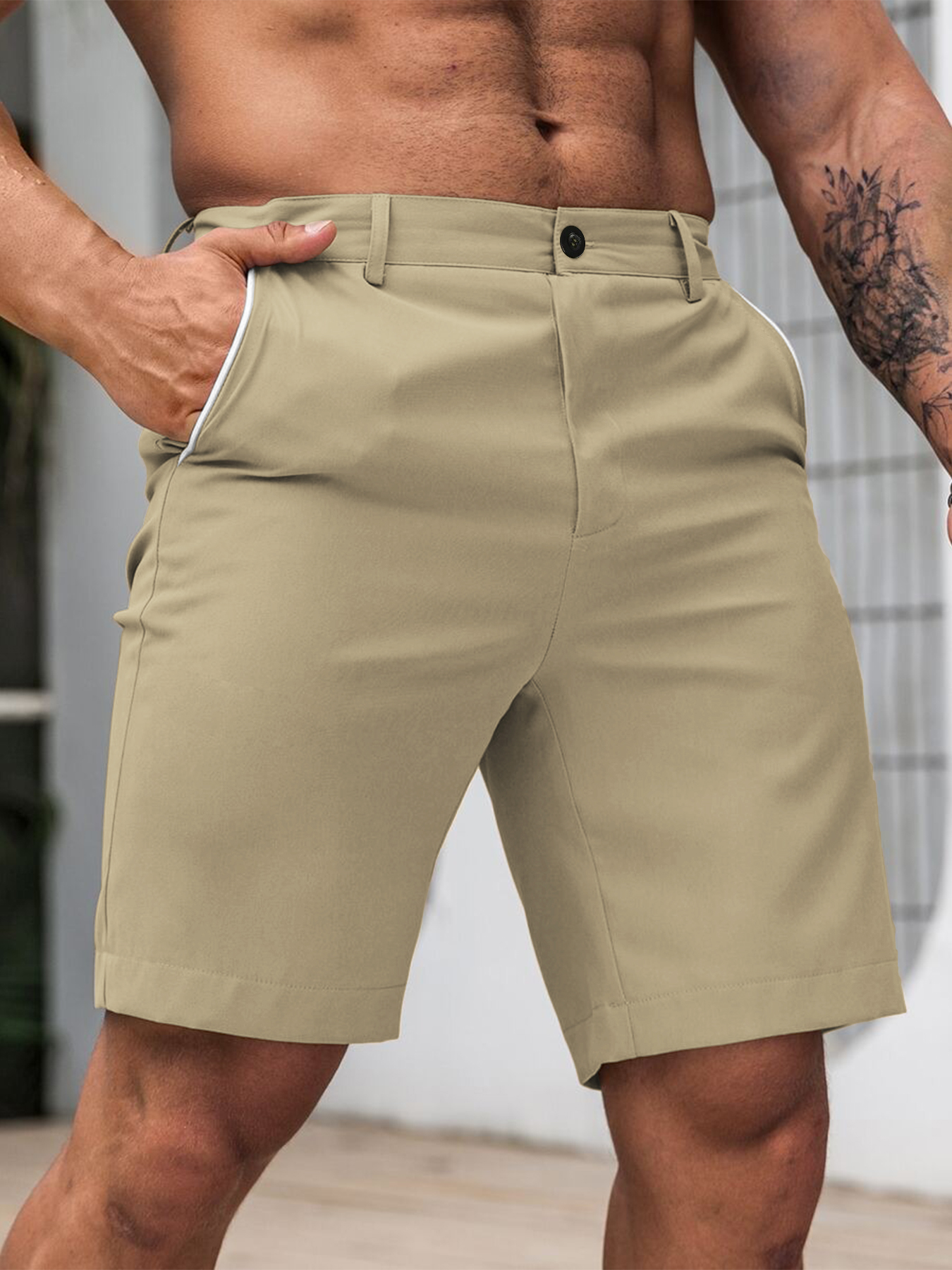 Men's Contrast Trim Chino Shor - Shorts Chino Slim recensione e prezzo