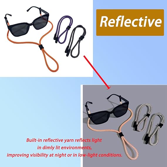 2 PCS Glasses Strap, Reflectiv - Sunglass Retainer Cord recensione e prezzo