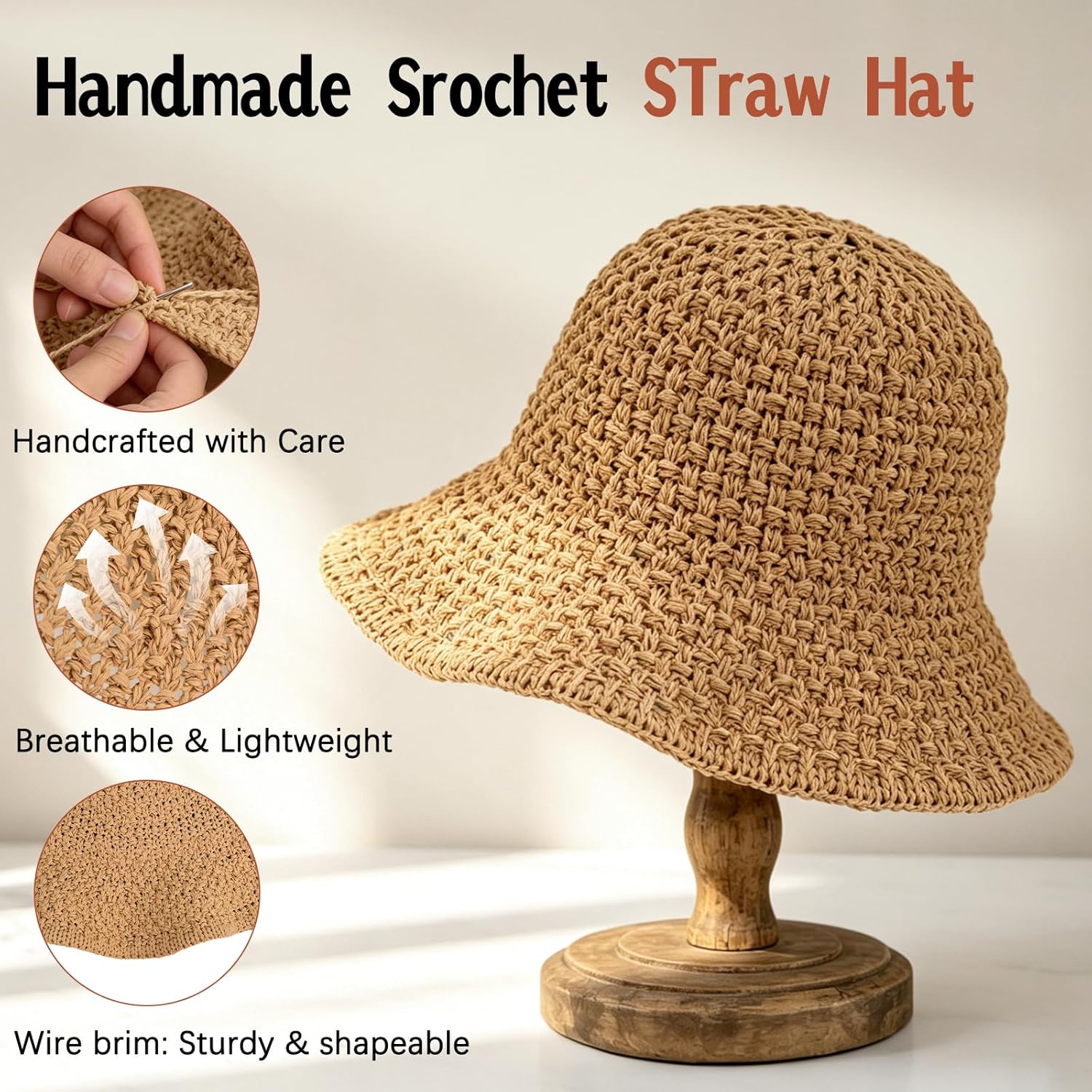 Sun Hat for Women Summer Straw - Bucket Hat Straw recensione e prezzo