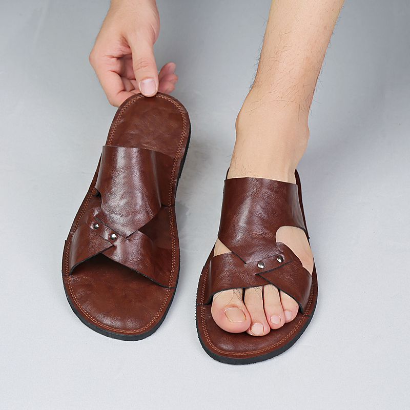 Handmade Leather Slippers Men  - Flip Flop Leather Men recensione e prezzo