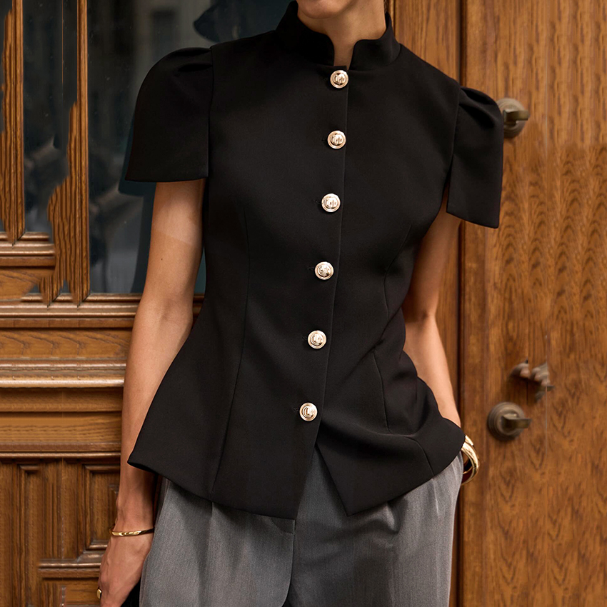 Linad Vintage Black Short Puff - Shirt Camp Collar recensione e prezzo