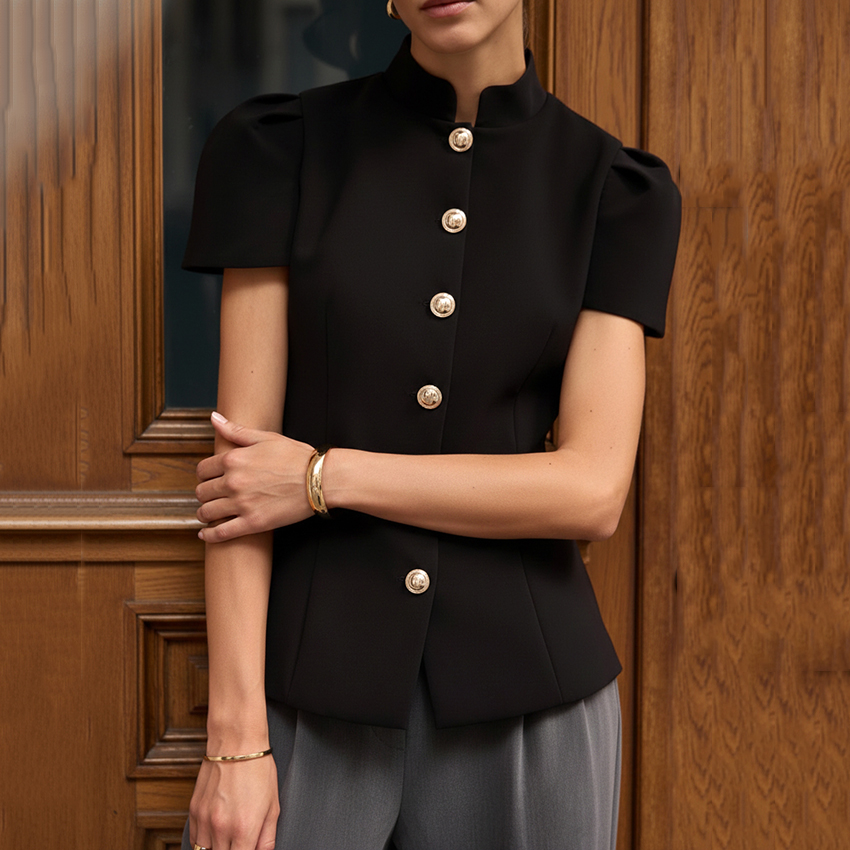 Linad Vintage Black Short Puff - Shirt Camp Collar recensione e prezzo
