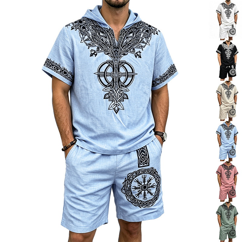 Men Linen Look Viking Tree Pri - Short Linen Drawstring recensione e prezzo