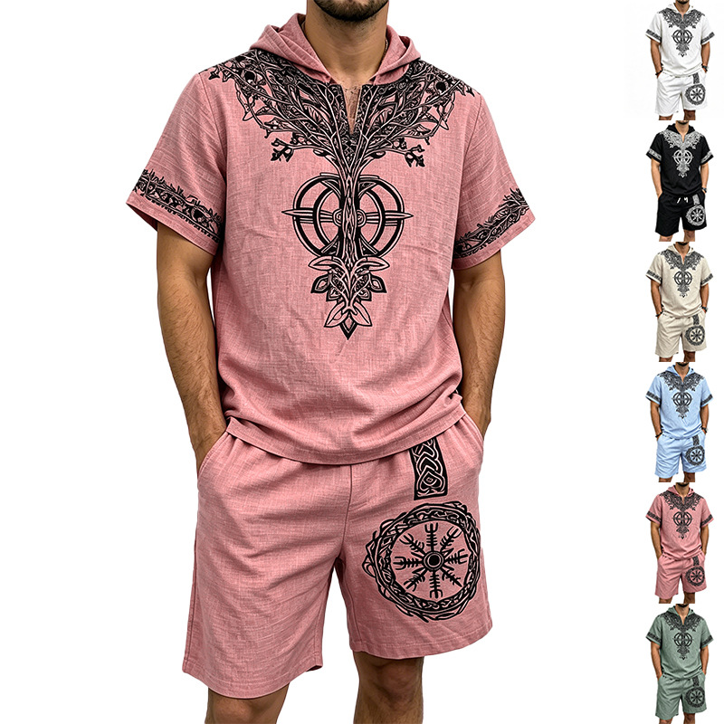 Men Linen Look Viking Tree Pri - Short Linen Drawstring recensione e prezzo
