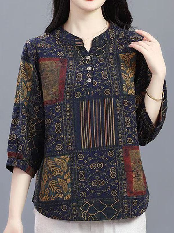 Loose Cotton Linen 3/4 Sleeve  - Linen Shirt Breathable recensione e prezzo