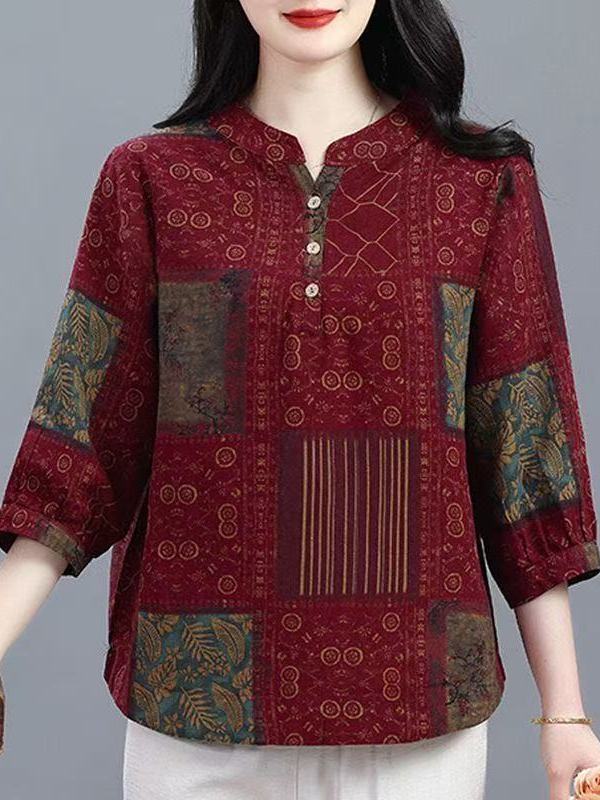 Loose Cotton Linen 3/4 Sleeve  - Linen Shirt Breathable recensione e prezzo